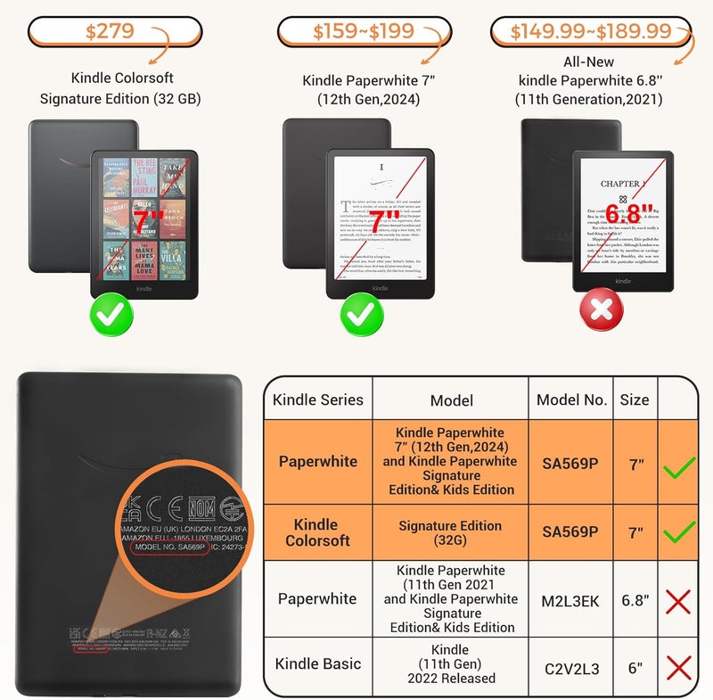 CoBak Case for 7" E-Readers - All New PU Leather Cover with Auto Sleep Wake Feature for E-Readers 2024 Released - Image 2